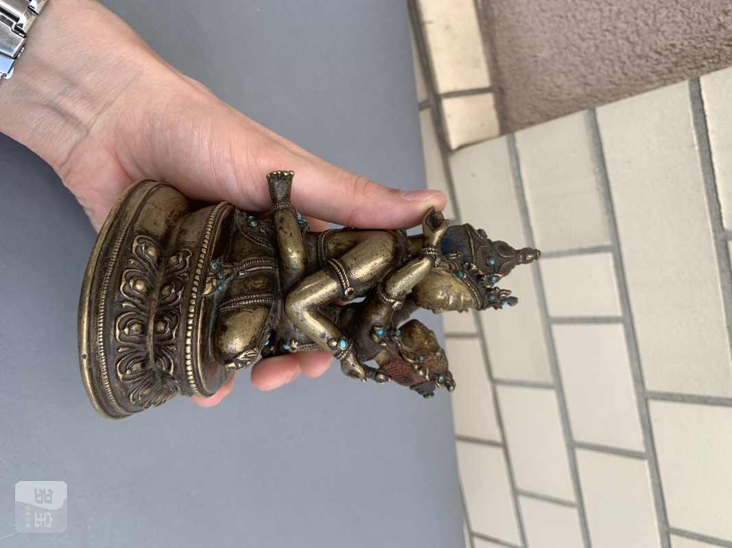 A FINE AND RARE BRONZE FIGURE OF ADIBUDDHA VAJRASATTVA AND HIS CONSORT - 图9